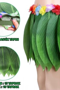 Tropikal Esintili Hawaii Yapraklı Parti Eteği Yetişkin Boy