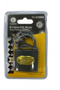 Tudor 38 mm Kısa Gri Asma Kilit