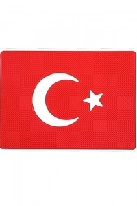 Türk Bayraklı Torpido Üstü Kaydırmaz Ped Telefon Tutucu