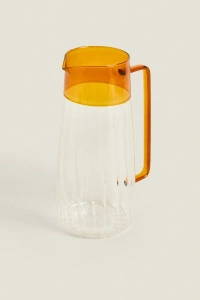 Turuncu Detaylı Cam Sürahi 1600 ml