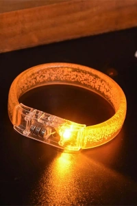 Turuncu Led Işıklı Baskı Yapılabilen Pilli Bileklik Bilezik