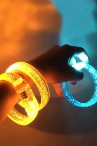 Turuncu Led Işıklı Baskı Yapılabilen Pilli Bileklik Bilezik