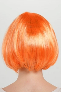 Turuncu Renk Parti Peruğu Küt Saç