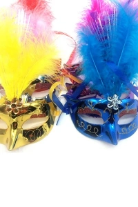 Tüylü Parti Maskeleri 12 Adet