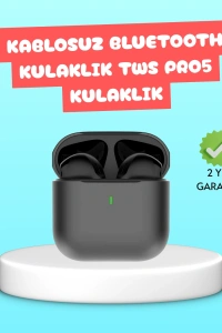 TWS Pro 5 Bluetooth Kulaklık – Kablosuz ve Şarj Kutulu Tasarım