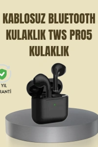 TWS Pro 5 Bluetooth Kulaklık – Kablosuz ve Şarj Kutulu Tasarım