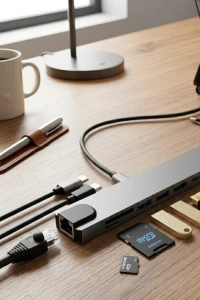 Type C Çoklu Port Hub 8 Port USB HDMI SD Kart Ethernet Adaptör