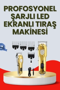 Type-C Şarjlı LCD Ekranlı Profesyonel Saç Sakal Tıraş Makinesi