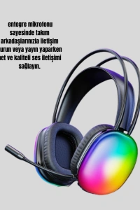 Type-C Şarjlı RGB Işıklı Bluetooth Kulaklığı