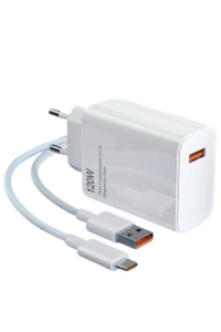 Type C Yüksek Hızlı Şarj Aleti Beyaz 120W Ultra Uzun Ömürlü