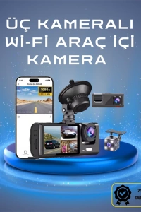 Üç Kameralı 1080p Full HD Araç İçi Kamera – G-Sensörlü ve Gece Görüşlü