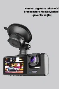 Üç Kameralı Araç Kamerası Full HD Gece Görüş  G-Sensör