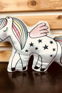 Unicorn Tasarımlı Yumuşak Peluş Yastık