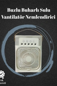 USB Bağlantılı 3ü 1 Arada Nemlendirici Mini Klima Fan | 7 Renk Işıklı