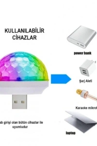 Usb Girişli Sese Duyarlı Disko Topu