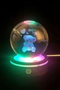 USBli Ayıcık Tasarımlı Dönen Cam Küre