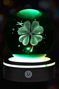 USBli Yonca Tasarımlı Dönen Cam Küre