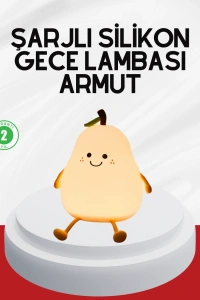 USB Şarjlı Armut Gece Lambası Dokunmatik Renk Değişimli