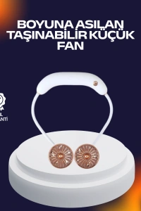 USB Şarjlı Katlanabilir Mini Boyun Fanı 1–3 Saat Kullanım