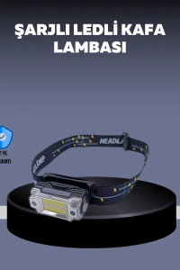 USB Şarjlı Mini LED KAFA Feneri 50m Odak 150m Geniş Aydınlatm