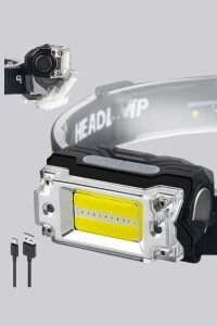 USB Şarjlı Mini LED KAFA Feneri 50m Odak 150m Geniş Aydınlatm