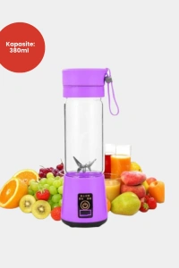 USB Şarjlı Portatif Blender 380ml Çelik 304 Bıçaklı Mobil Smoothie Maker