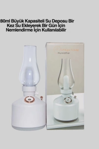 USB Şarjlı Retro Gaz Lambası Hava Nemlendirici Led Atmosfer Işıklı