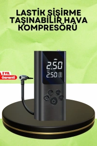 USB Şarjlı Taşınabilir Hava Kompresörü Dijital Ekranlı