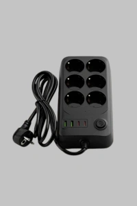 USB Type-C Destekli Termal Korumalı 6’lı Uzatma Priz 10A 2m