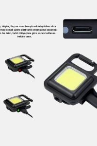 USB Type-C Şarjlı Mini Fener – Manyetik, Katlanabilir ve Şişe Açacaklı Tasarım