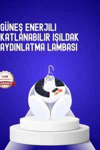 USB ve Solar Şarjlı Katlanabilir 5 Taraflı LED Lamba