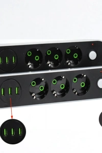 USB Yuvalı Üçlü Priz