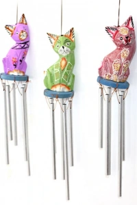 Üstü Ahşap Altı Metal Rüzgar Çanı