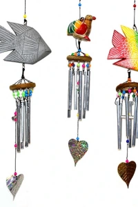 Üstü Ahşap Altı Metalli Rüzgar Çanı