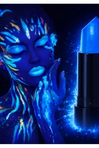 UV Neon Mavi Ruj – Karanlıkta Parlayan Makyaj Boyası
