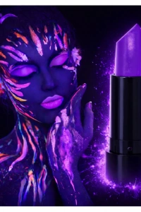 UV Neon Mor Ruj – Karanlıkta Parlayan Makyaj Boyası