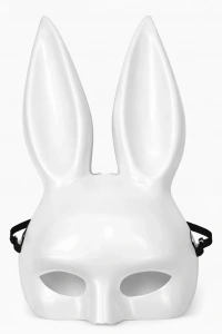 Uzun Kulaklı Beyaz Lüks Tavşan Maskesi