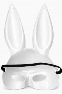 Uzun Kulaklı Beyaz Lüks Tavşan Maskesi