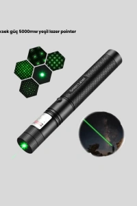 Uzun Mesafe Görünürlüklü Yeşil Lazer Pointer Şarjlı