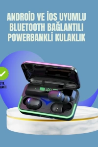 Uzun Pil Ömürlü E10 Powerbank Bluetooth Kulaklık LED Gösterge