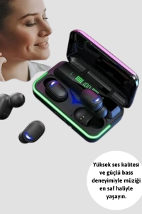 Uzun Pil Ömürlü E10 Powerbank Bluetooth Kulaklık LED Gösterge