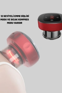 Vakumlu Masaj Aleti Çok Kademeli Emme Isıtmalı Ev Tipi Terapi