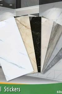 Vinil Beyaz Mermer Desenli Alüminyum Plastik Duvar Sticker