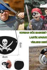 Vinleks Deri Korsan Göz Bandı Lastikli