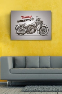 Vintage Motorcycle Poster Kanvas Tablo 50 x 70