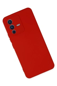 Vivo V23 5G Kılıf Nano içi Kadife Silikon - Kırmızı