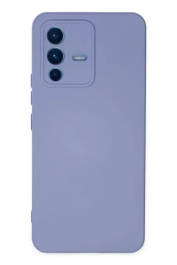 Vivo V23 5G Kılıf Nano içi Kadife Silikon - Lila
