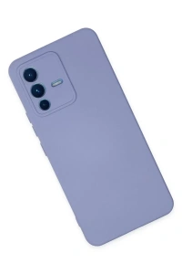 Vivo V23 5G Kılıf Nano içi Kadife Silikon - Lila