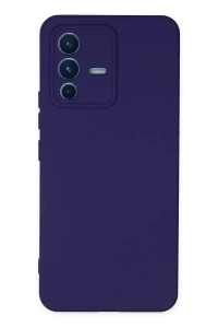 Vivo V23 5G Kılıf Nano içi Kadife Silikon - Mor