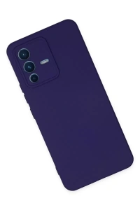 Vivo V23 5G Kılıf Nano içi Kadife Silikon - Mor